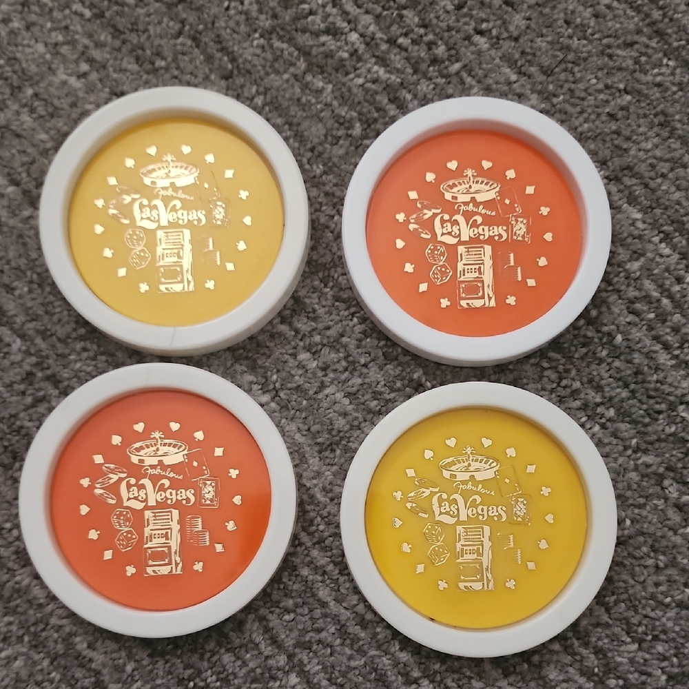 Vintage, 1960s Las Vegas Coasters. Set of Four